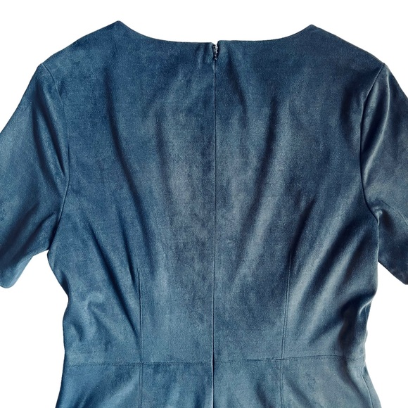 CeCe Cynthia Steffe Anthropologie Black Vegan Suede Fit and Flare Dress 10 - Picture 8 of 10